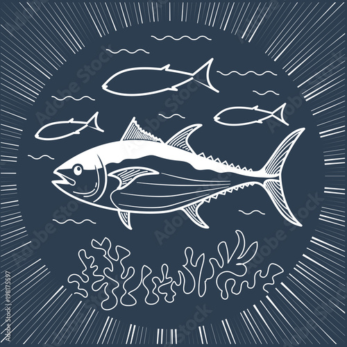 Banner for fishing  linear style