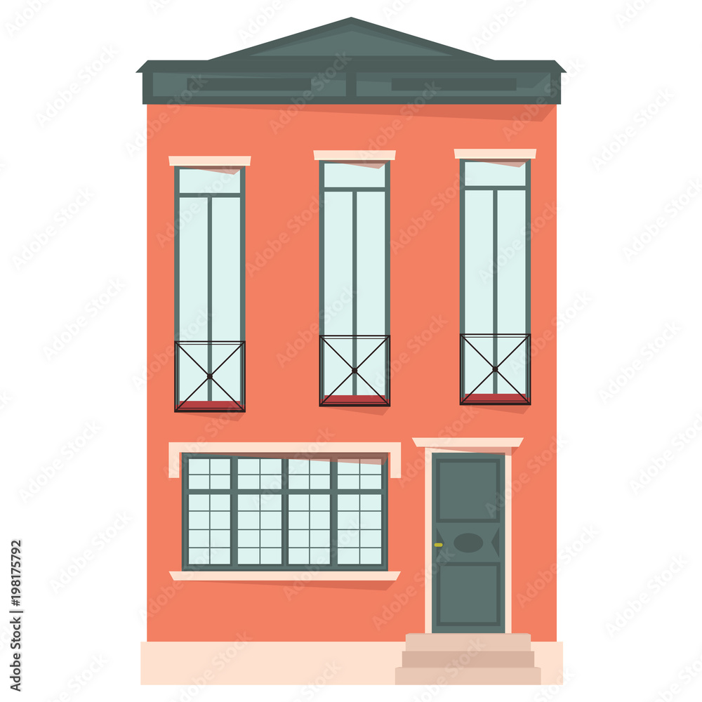 Urban house in flat design. Old buildings in european style isolated on white background. Vector illustration. Urban house in flat design. Old buildings in european style isolated on white background. Vector illustration.