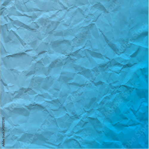 Vector texture of crumpled paper. Background paper. Textured wallpaper. Color blue. Use for antique, retro, vintage, old, rustic style too. Eps 10