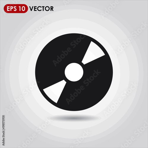 cd disk single vector icon on light background