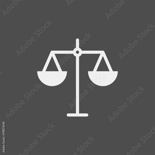 Scales judicial flat vector icon