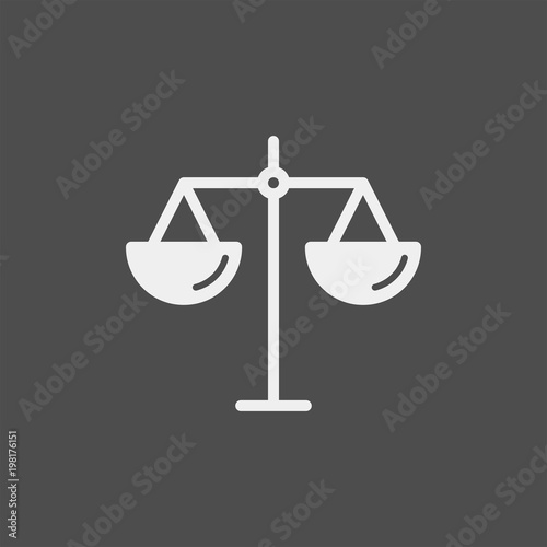Scales judicial flat vector icon