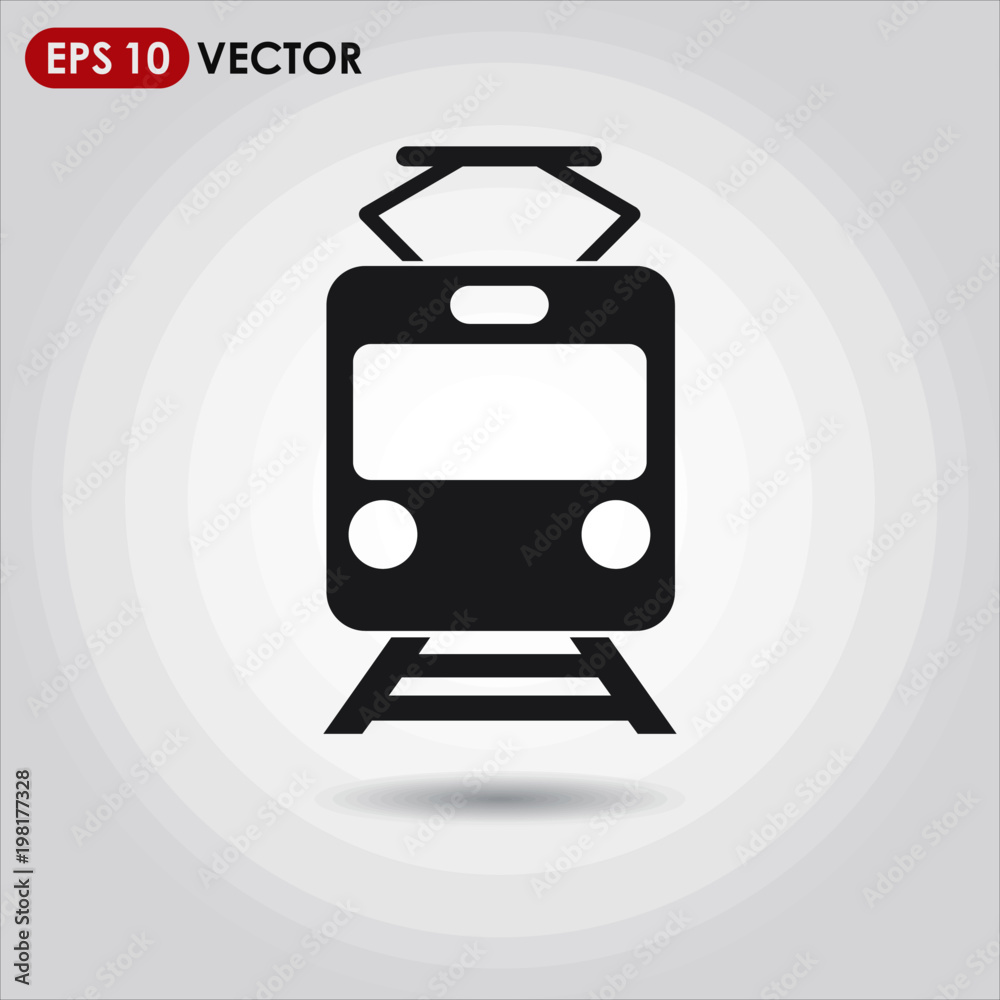 tram single vector icon on light background tram single vector icon on light background