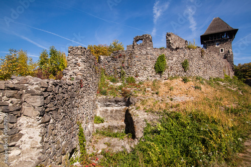 Ruins of Castle Nevytske in Transcarpathian region. Uzhgorod photo. Nevitsky Castle built in 13th century. Ukraine. photo