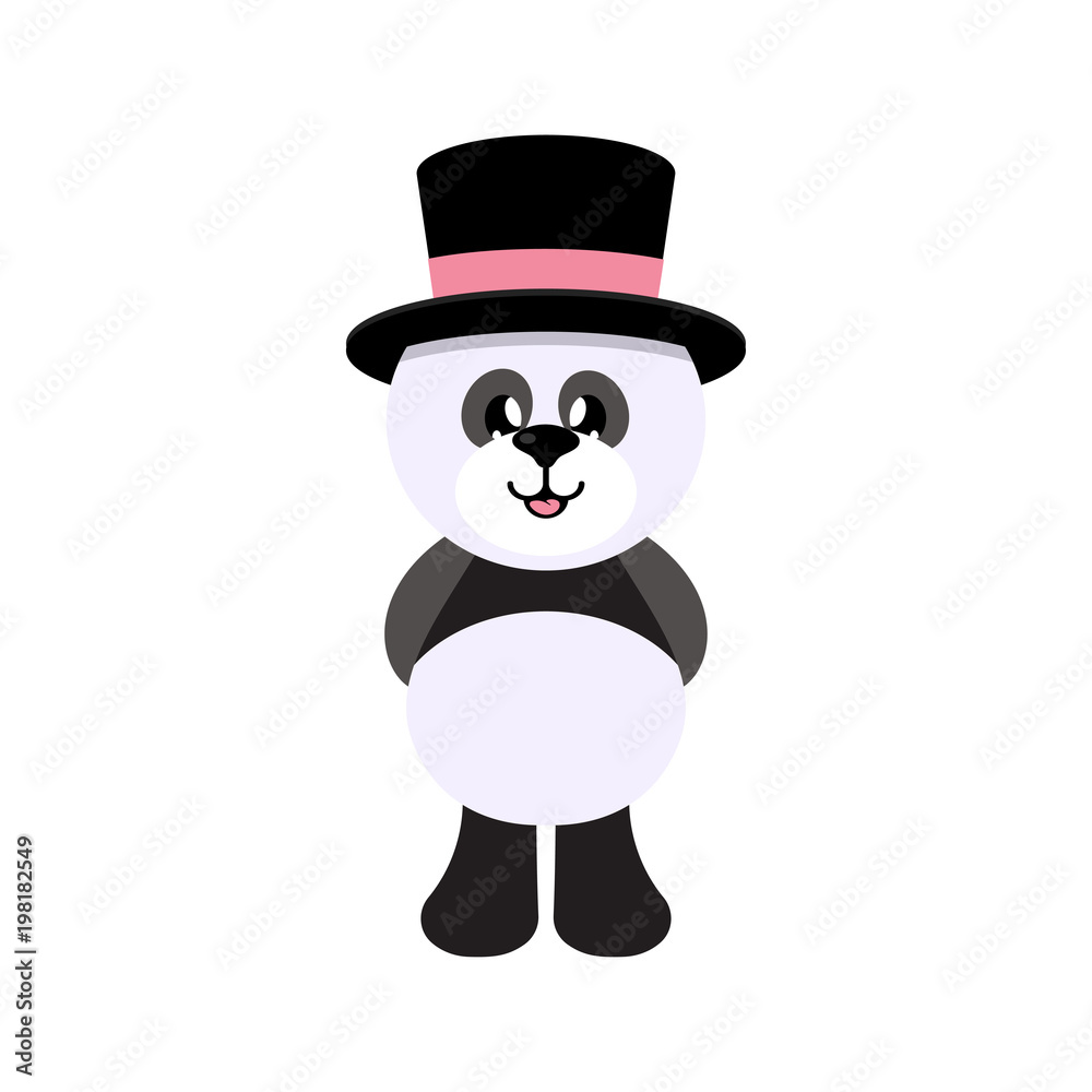 cartoon panda vector in hat
