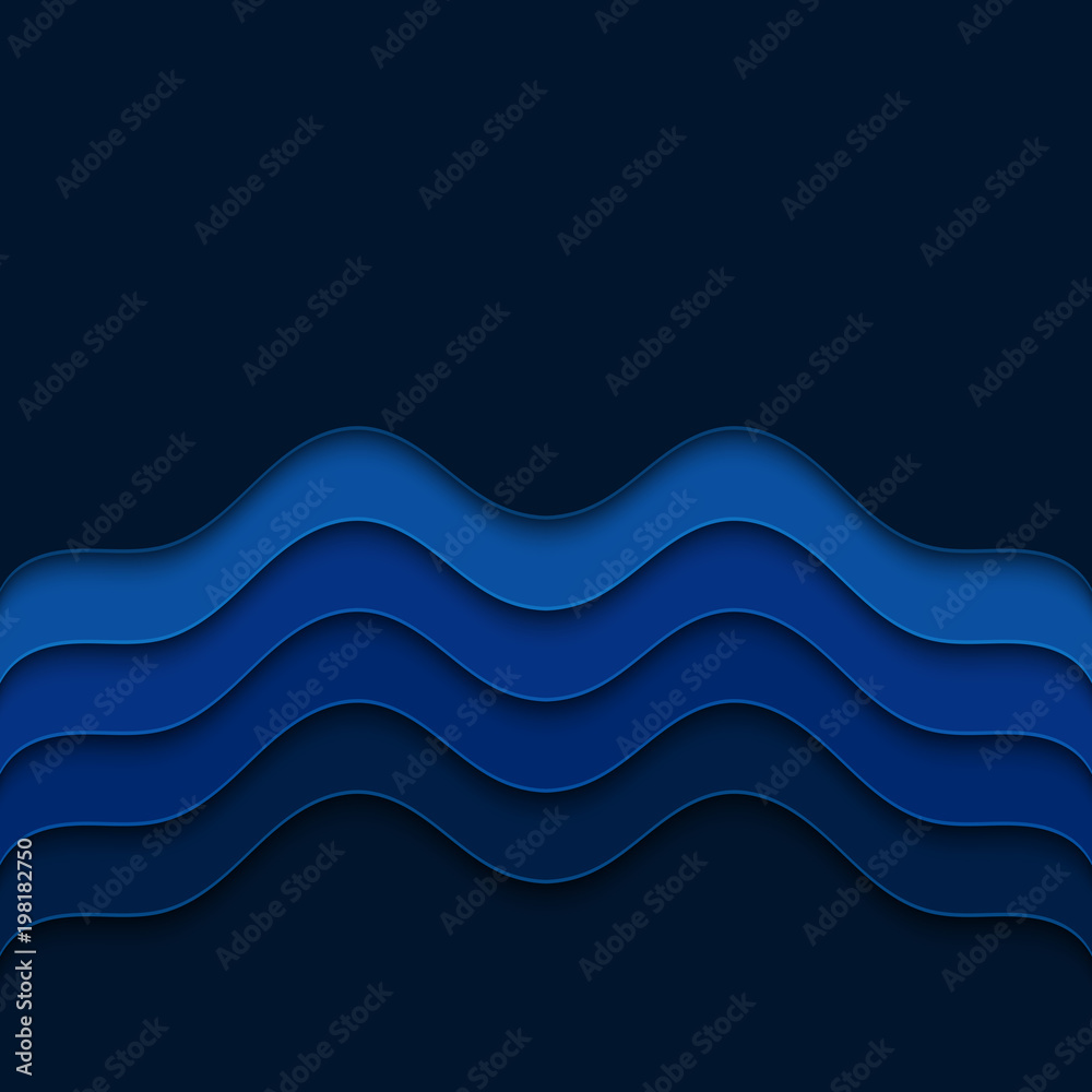 Fototapeta premium Blue wavy background. Abstract background with blue waves. 