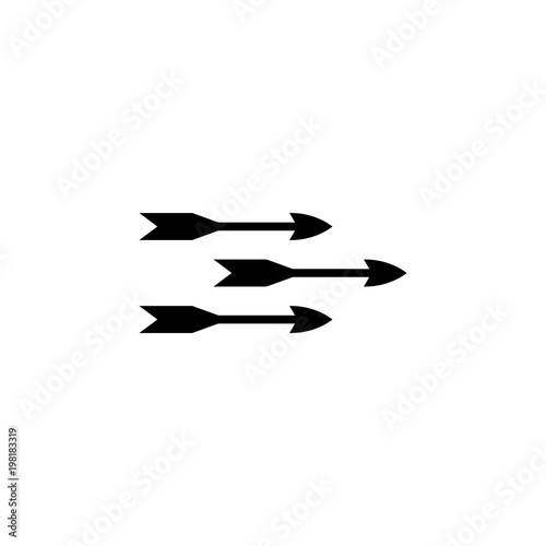 Flying Arrows. Flat Vector Icon. Simple black symbol on white background