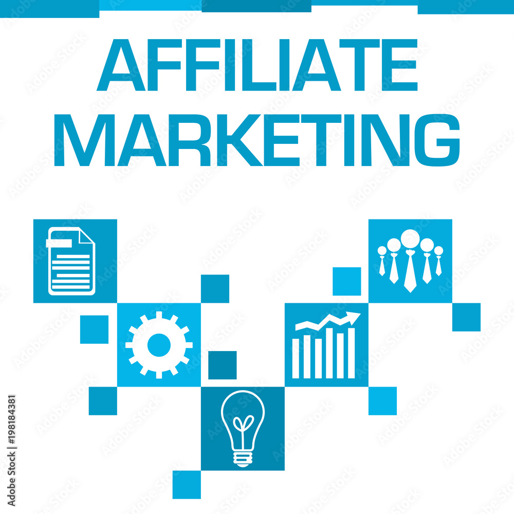 Affiliate Marketing Blue Squares Symbols 