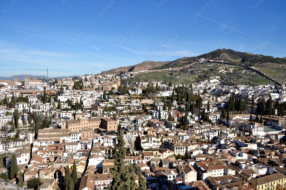 panorama visto dall'alto di Granada, Andalusia