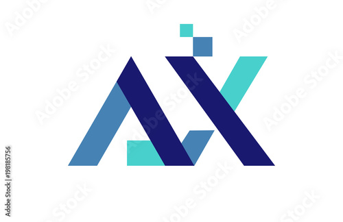 AX Digital Ribbon Letter Logo
