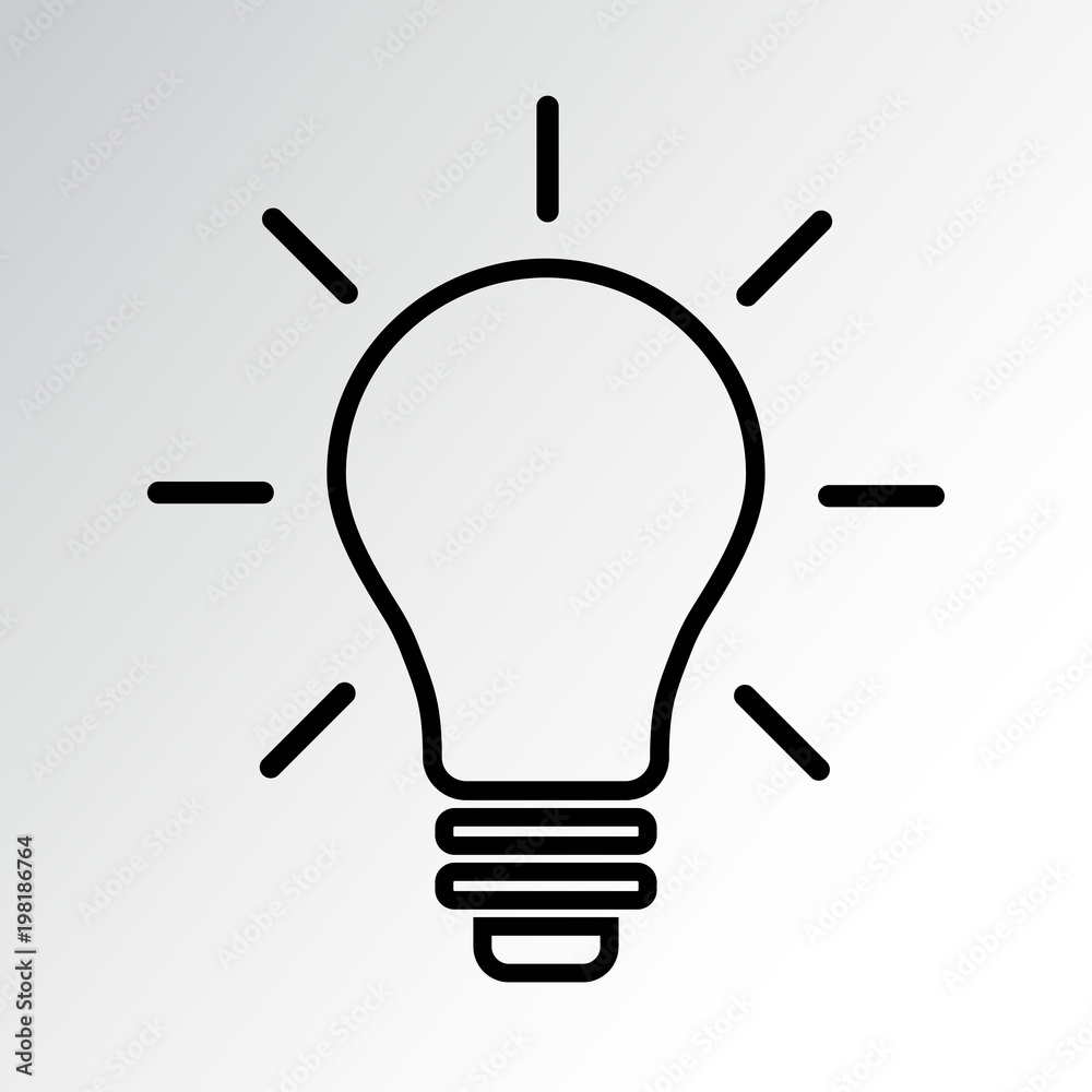 Lamp icon, outline design. Vector illustration Lamp icon, outline design. Vector illustration