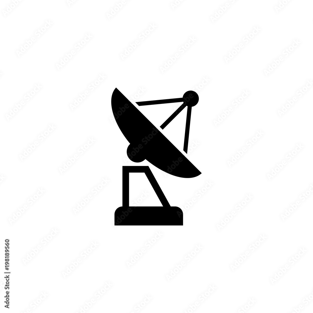 Satellite Antenna. Flat Vector Icon. Simple black symbol on white background Satellite Antenna. Flat Vector Icon. Simple black symbol on white background
