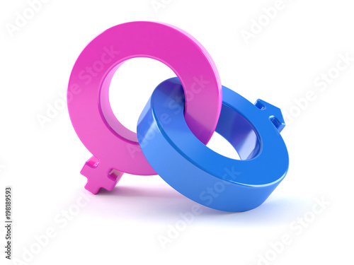 3d concept of male and female symbol