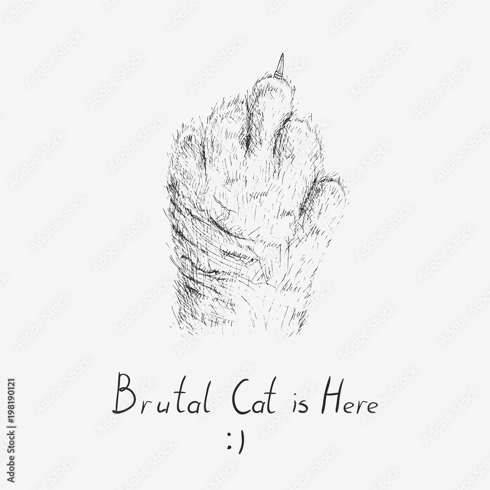 Cat paw middle finger best sale