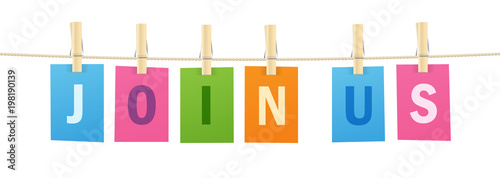 JOIN US colourful letters icon