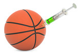 Doping cases in basketball concept, 3d rendering