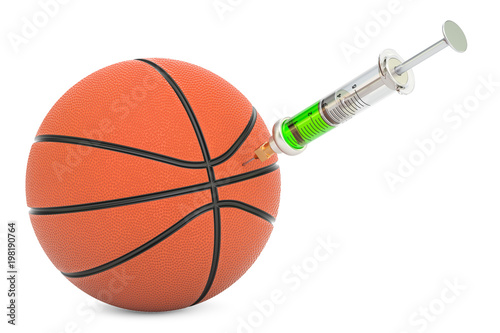 Doping cases in basketball concept, 3d rendering