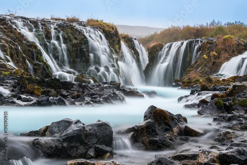 Bruarfoss Island - spektakulärer Wasser in Langzeitbelichtung