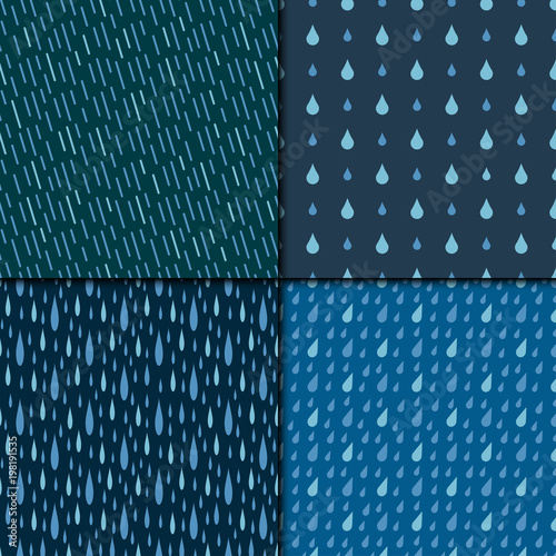 Rain drops seamless pattern background vector water blue nature raindrop abstract illustration