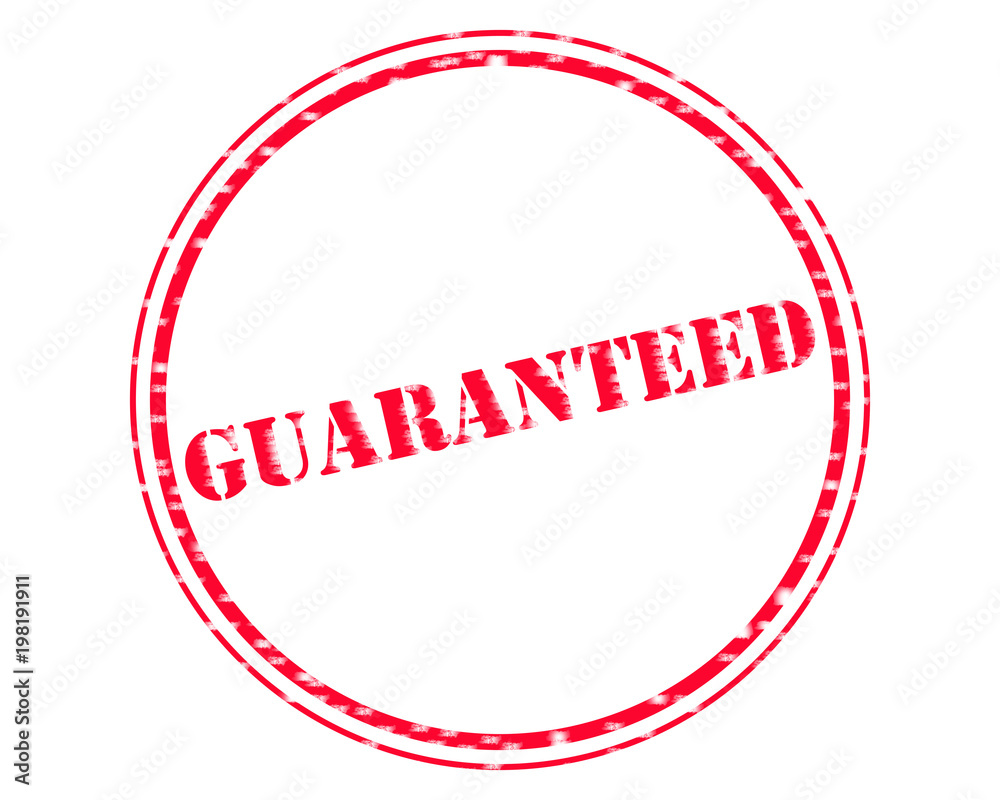 GUARANTEED RED Stamp Text on Circle white backgroud GUARANTEED RED Stamp Text on Circle white backgroud