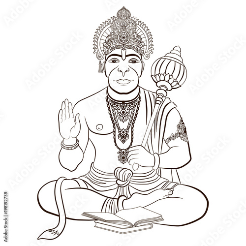Indian God Hanuman with the monkey face