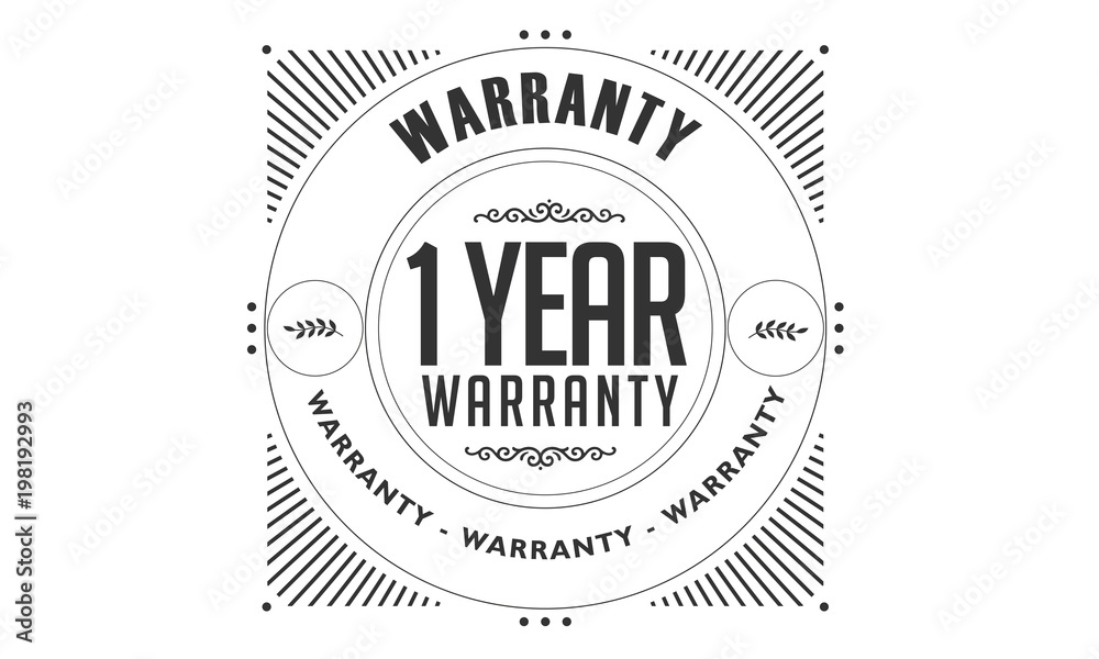 Fototapeta premium 1 year warranty icon vintage rubber stamp guarantee