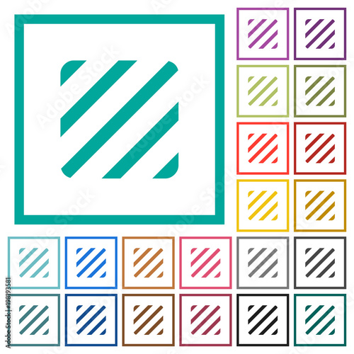 Texture flat color icons with quadrant frames