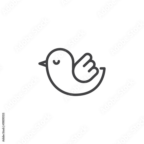 Dove bird outline icon. linear style sign for mobile concept and web design. Flying bird simple line vector icon. Symbol, logo illustration. Pixel perfect vector graphics
