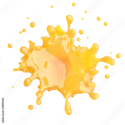 Bild auf Leinwand Sweet fresh orange fruit juice smoothie 3D splash