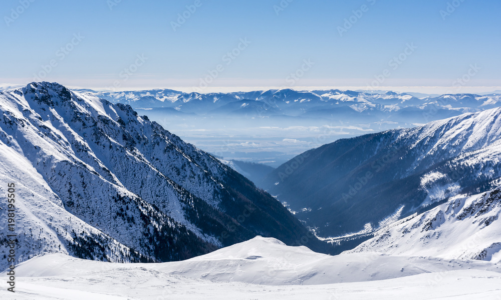 The range of the Low Tatras seen from the summit in the Western Tatras.