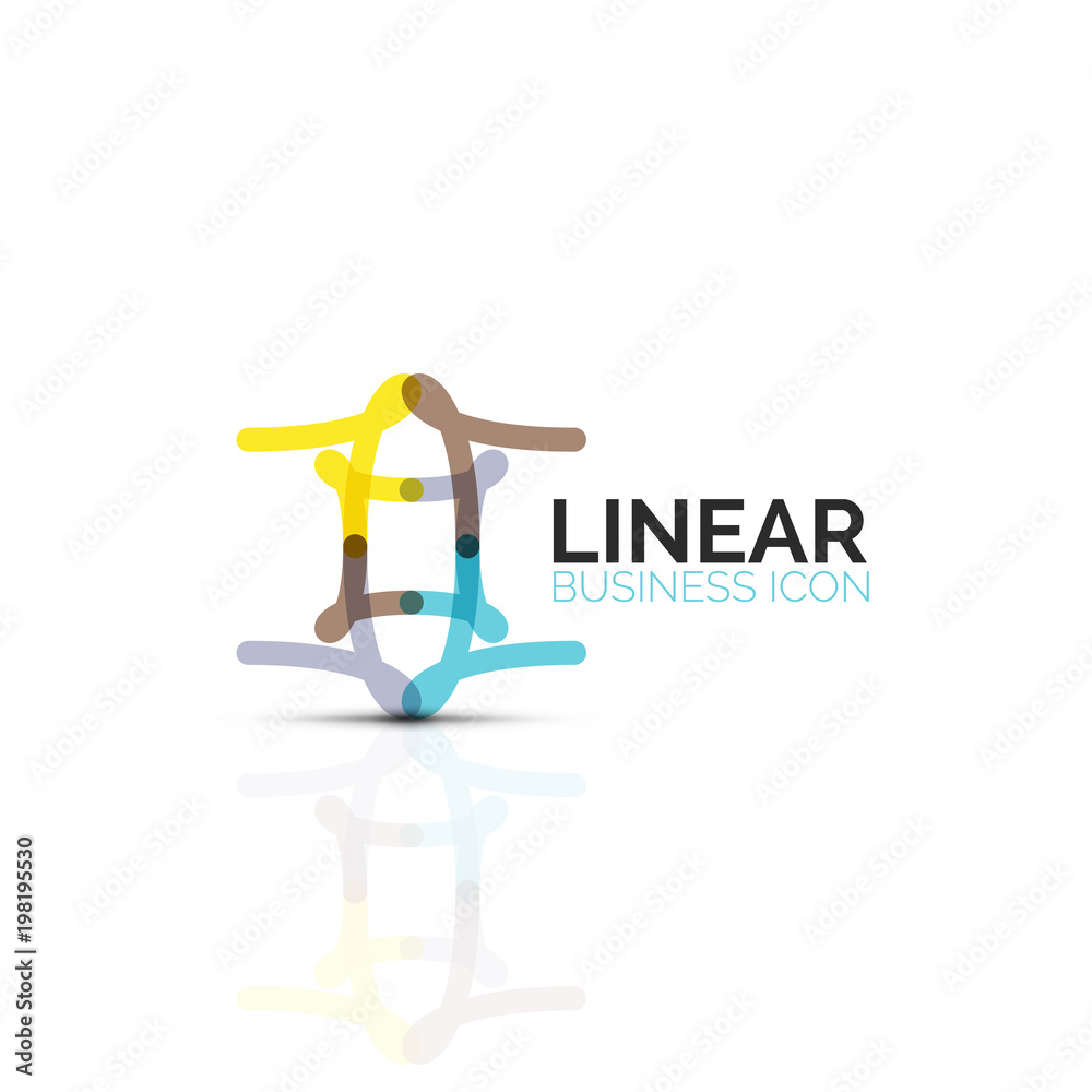 Abstract flower or star minimalistic linear icon, thin line geometric flat symbol for business icon design, abstract button or emblem Abstract flower or star minimalistic linear icon, thin line geometric flat symbol for business icon design, abstract button or emblem
