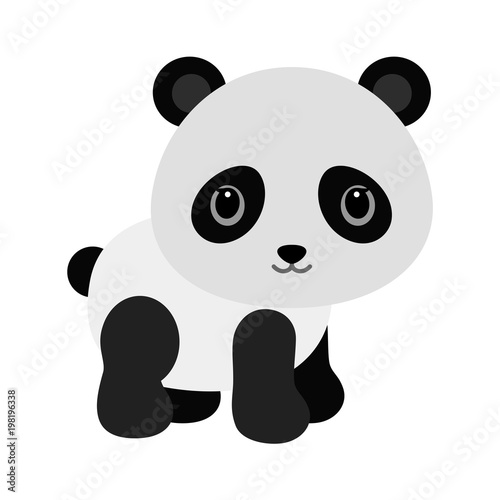 Fototapeta Naklejka Na Ścianę i Meble -  Adorable baby panda in flat style.