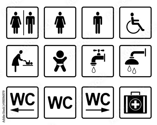 WC & Toiletten - Iconset (Schwarz)