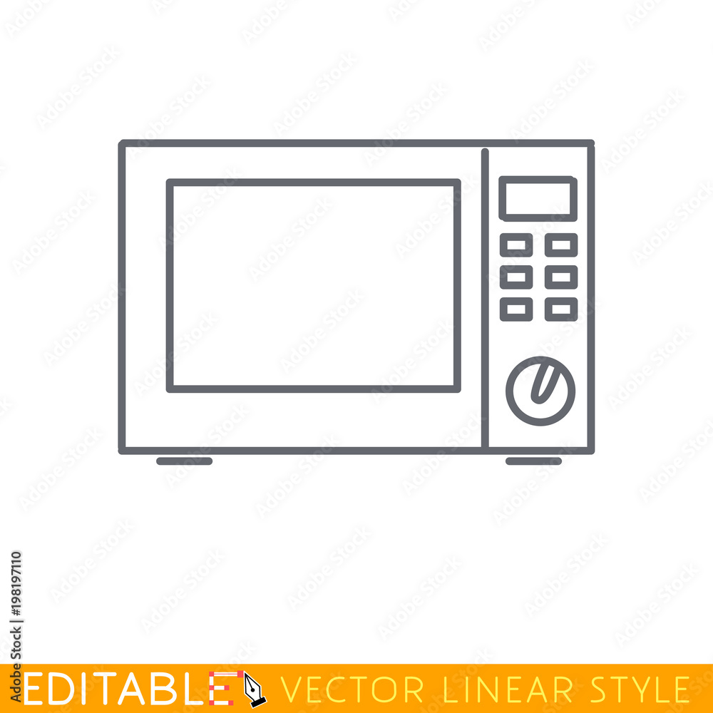 Microwave Oven Line Icon. Editable line sketch icon. Stock vector illustration. Microwave Oven Line Icon. Editable line sketch icon. Stock vector illustration.