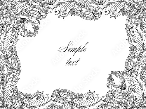 Retro vector ornamental frame, hand draw illustration.