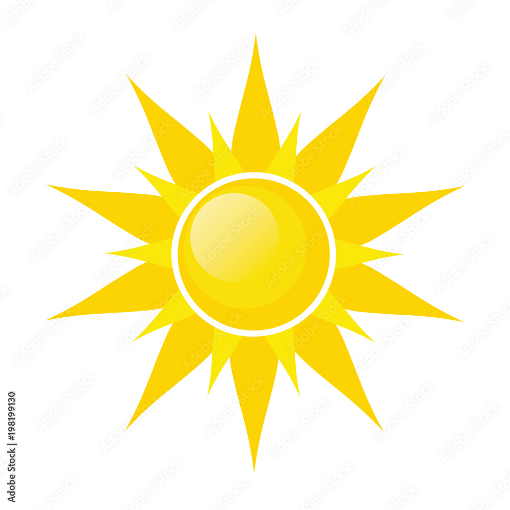 Sun symbol icon on white, stock vector illustration Sun symbol icon on white, stock vector illustration