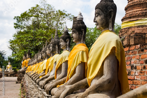 A Row of Buddha statues