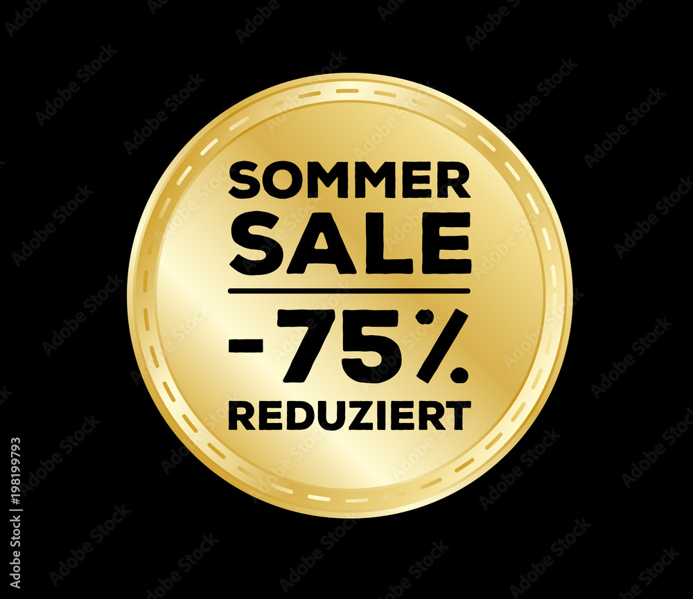 75 Sommer Sale Gold Stock Vector | Adobe Stock