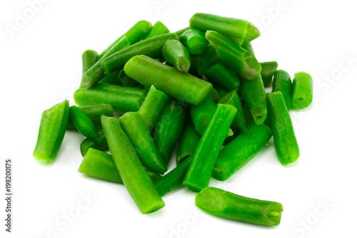 Green beans isolated on a white background photo