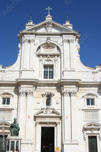 Main entrance of Loreto cathedral, Marche, italy