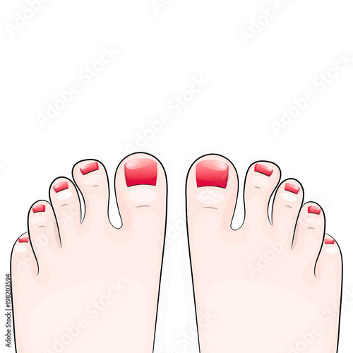 woman pedicure feet cartoon