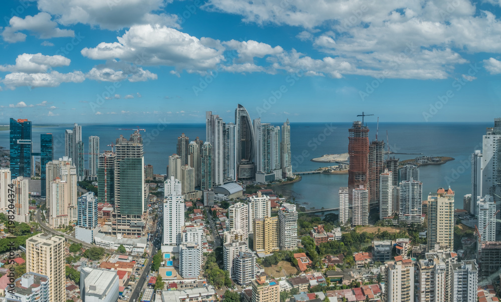 Panama City skyline aerial