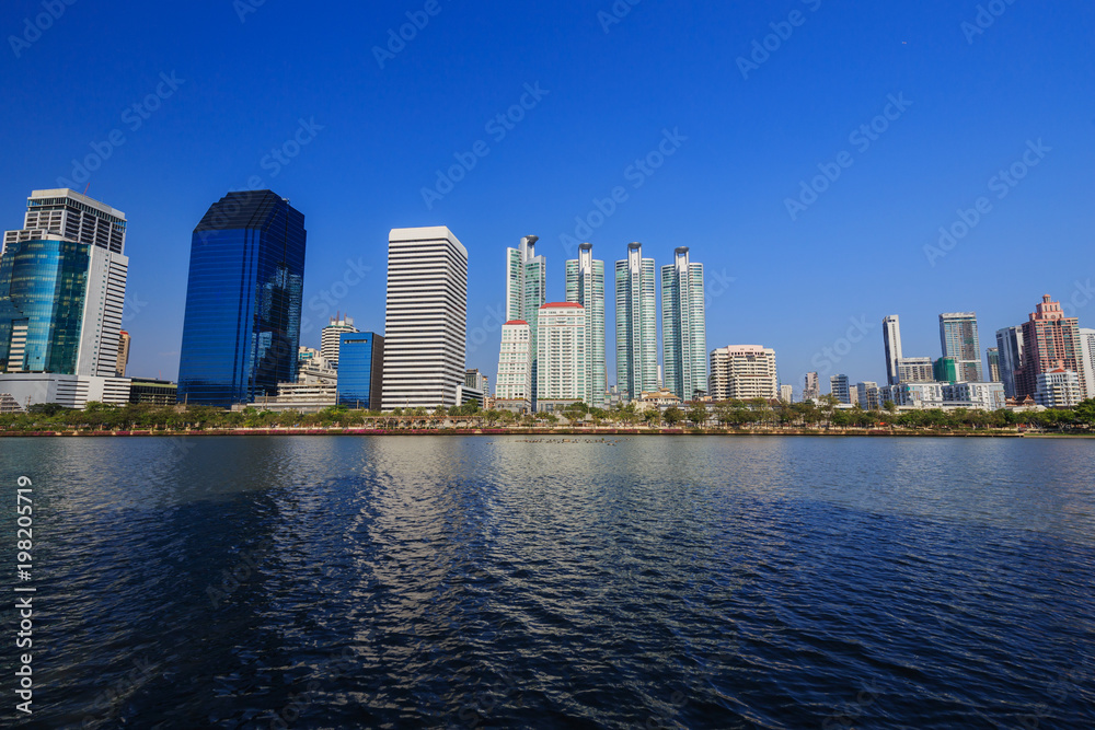 city view at Benjakitti Park, Bangkok, Thailand