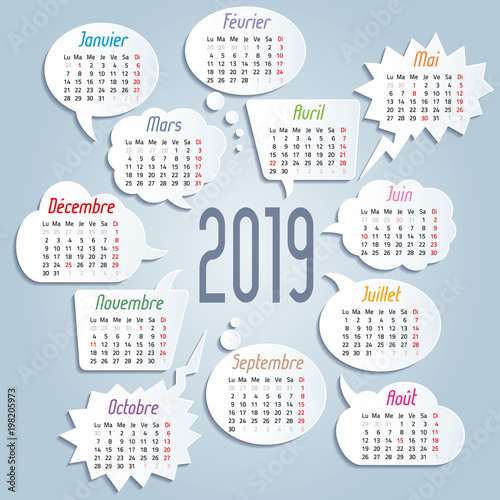 2019 Calendrier bulles de BD-1