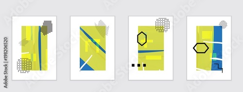 Set of artistic abstract universal card templates