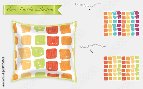 Realistic satin decorative pillow mock up