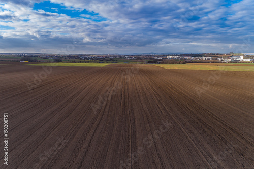 Luftbildaufnahme Felder und Stadtteile Stuttgart und Umgebung
