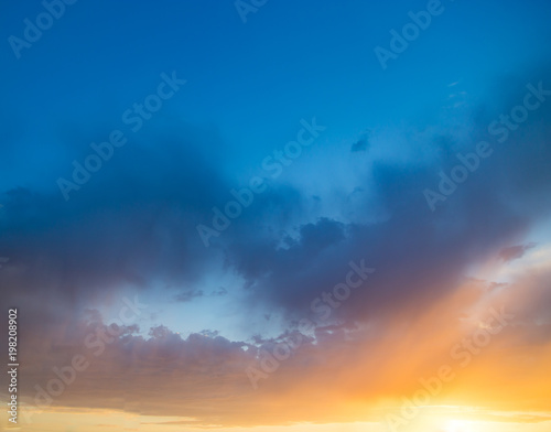 Beautiful clouds in the sky at sunset