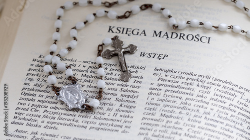 rosary & polish Bible - The Book of Wisdom