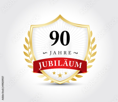 90 Jahre Jubilaeum Wappen Gold